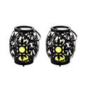 Black 2-Pack Metal Filigree Lantern with LED Candle F582071