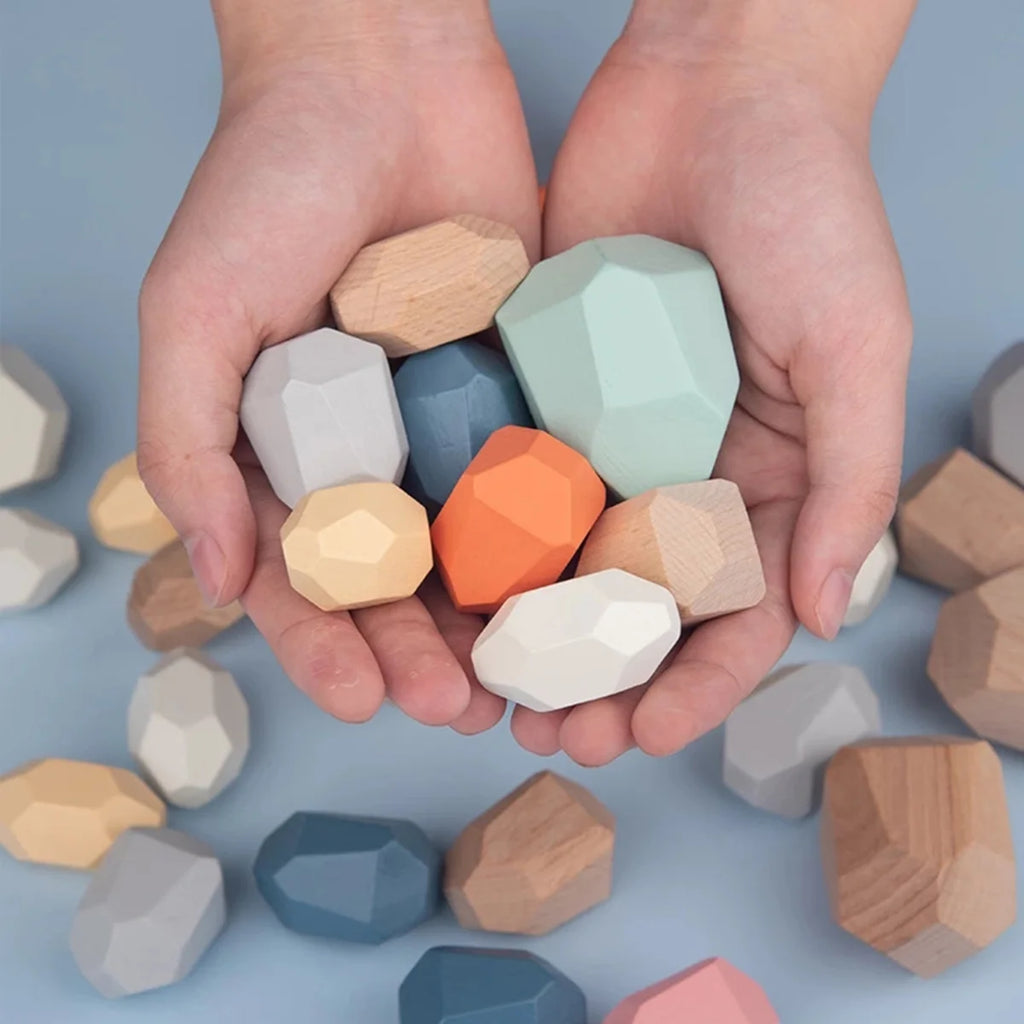 36Pcs Colorful Wooden Stacking Balancing Stone Building Blocks K1798