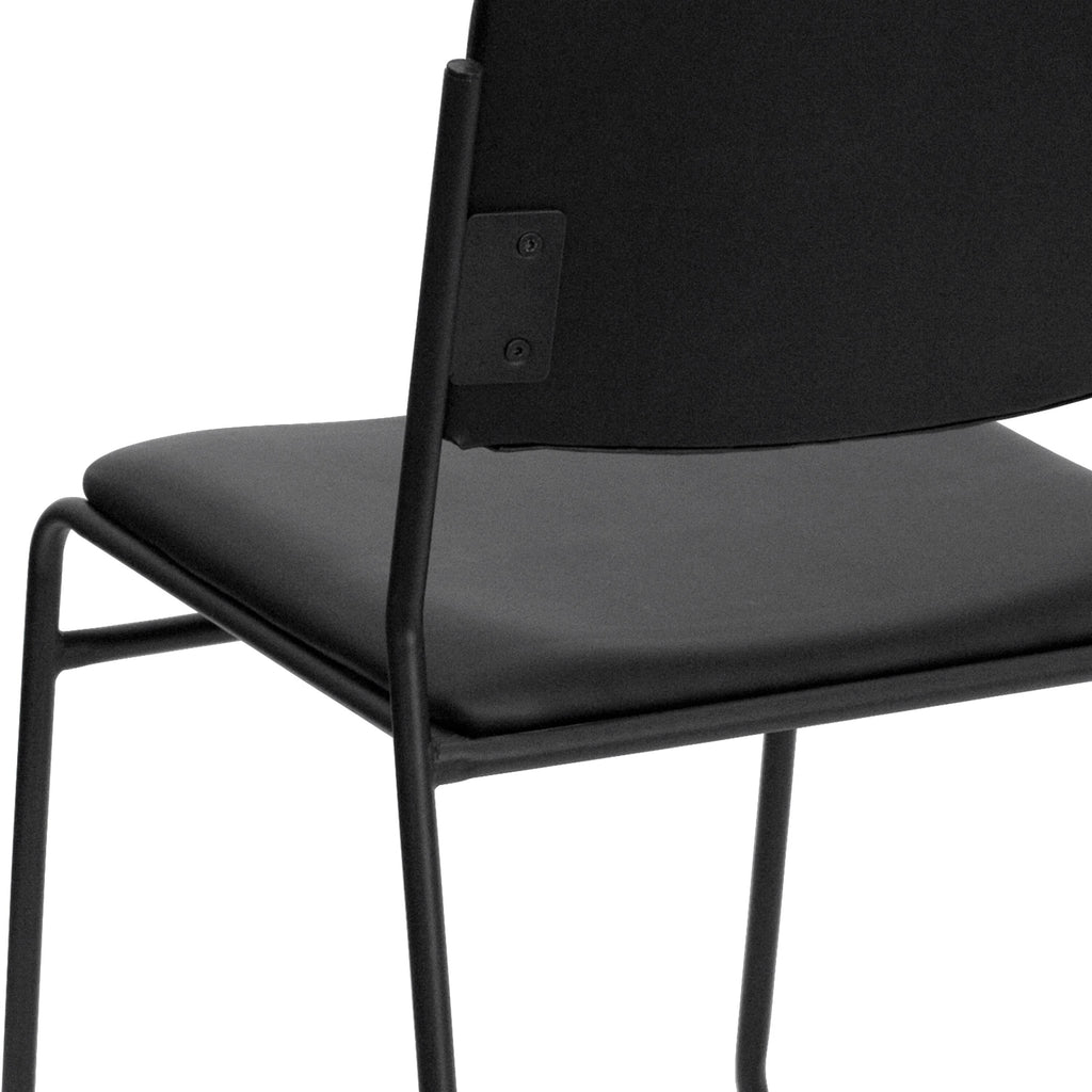 Black Stacking Chair with Sled Base V7483