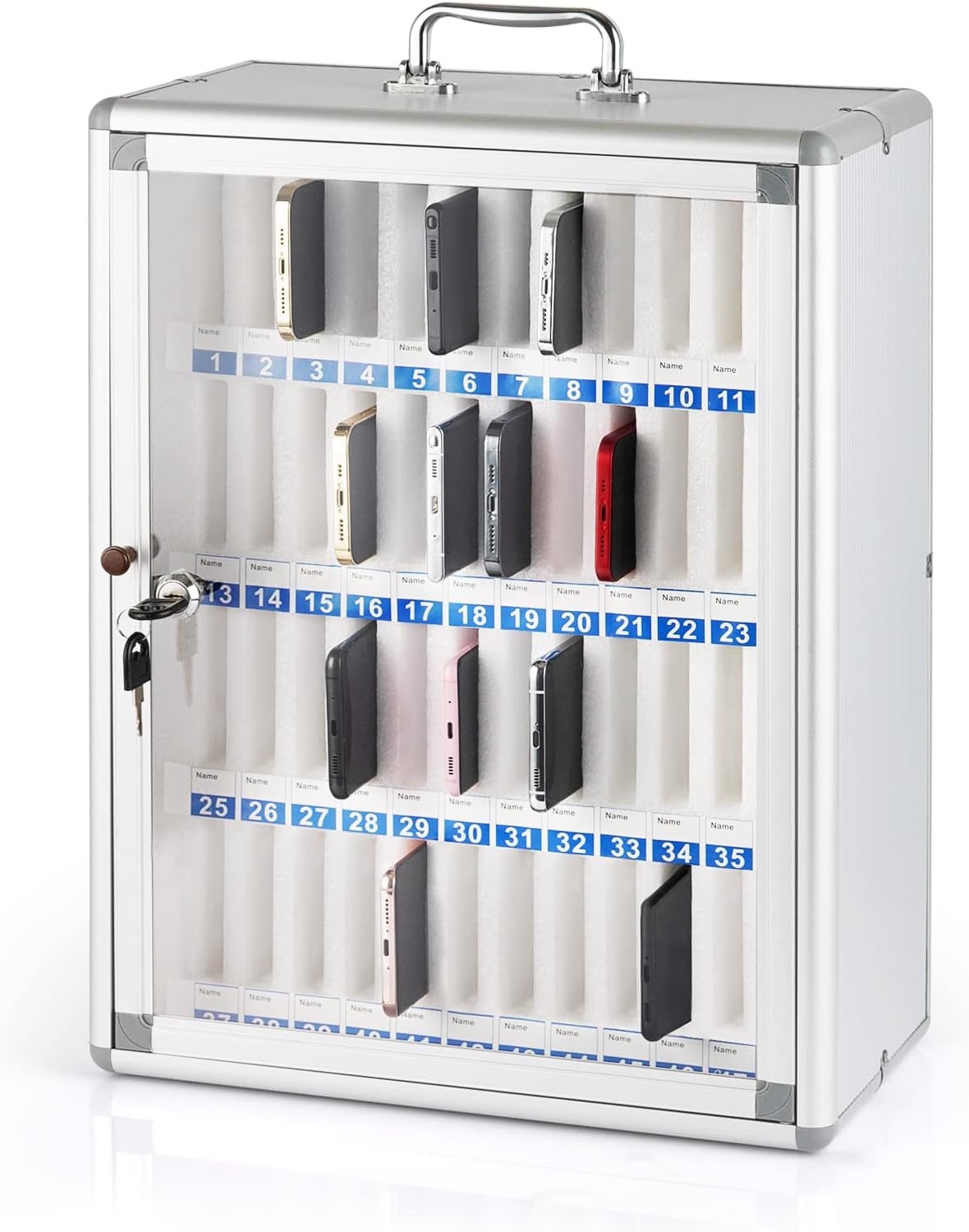 36 Slots Aluminum Alloy Pocket Chart Storage Cabinet Q1752