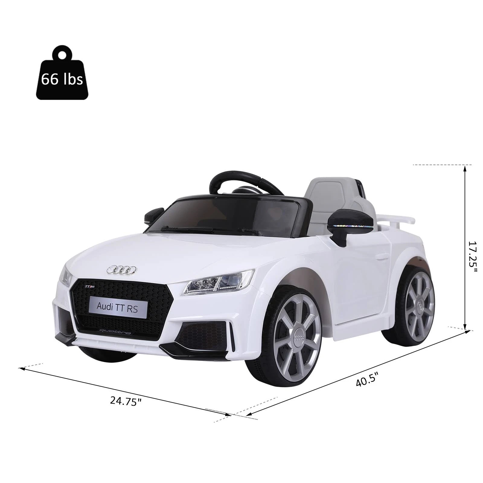 White 6V Electric Ride On Toy Car with Remote Control M689068