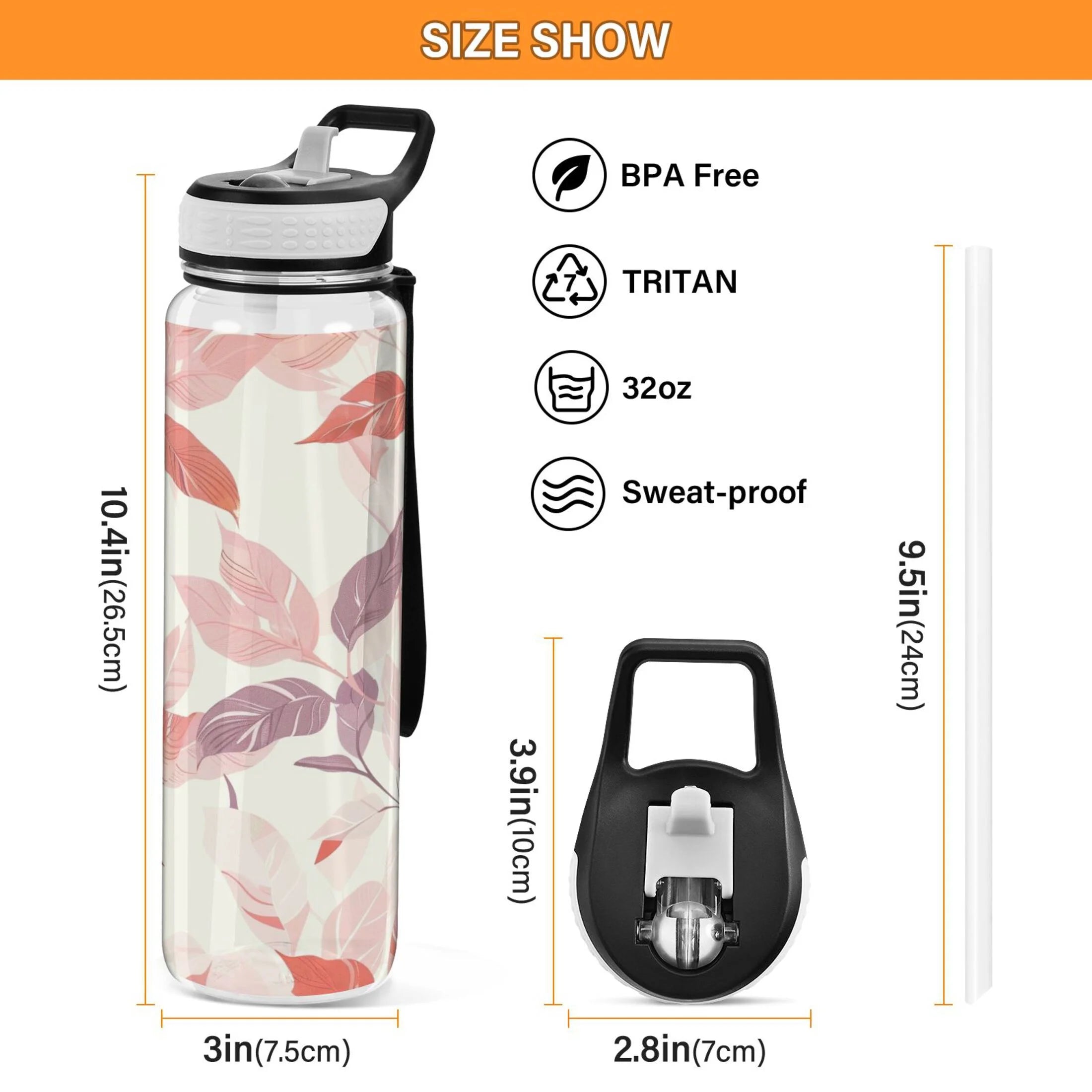 32oz Leakproof Tritan Water Bottle with Straw M234