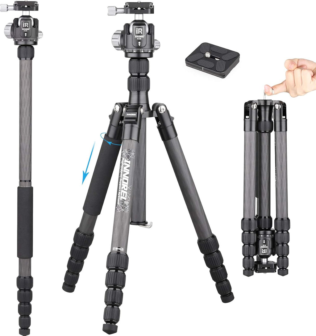 Carbon Fiber Travel Tripod Monopod with Panoramic Ball Head and Carrying Case R685002