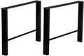 Industrial Black Cast Iron Square Tube Desk Legs 2 Pcs P38059