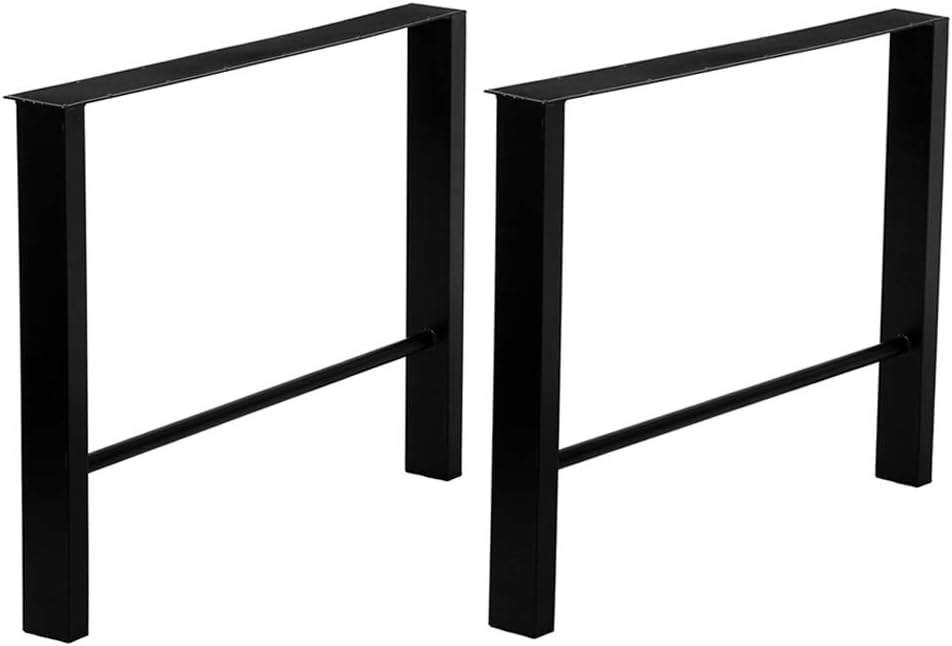 Industrial Black Cast Iron Square Tube Desk Legs 2 Pcs P38059