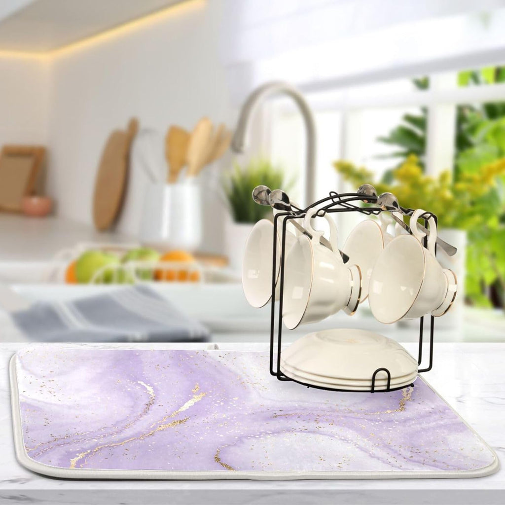 Purple Marble Ripple Dish Drying Mat, 18x24Inch C54972