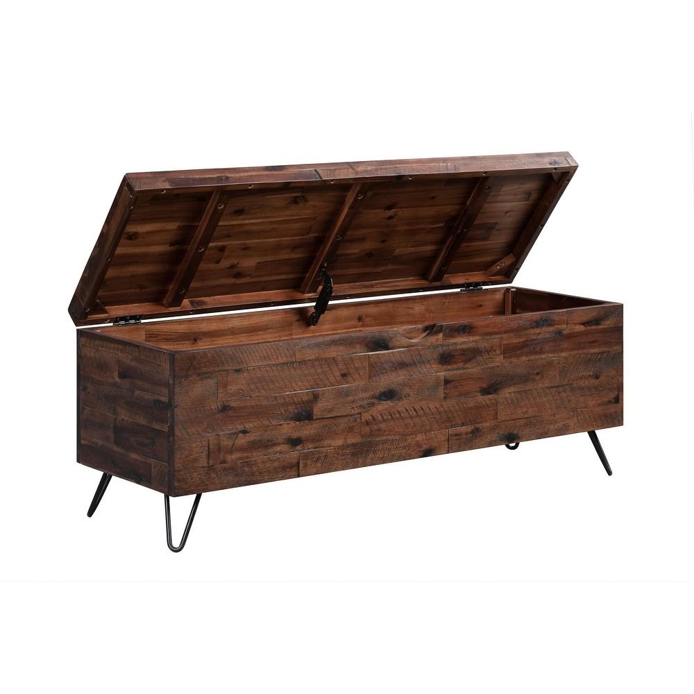Acacia Wood Storage Bench T590