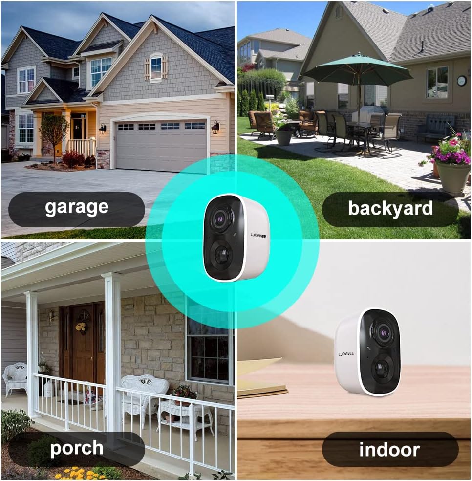 Wireless Outdoor Security Camera with Light Night Vision Rechargeable Battery AI Motion Detection E992947