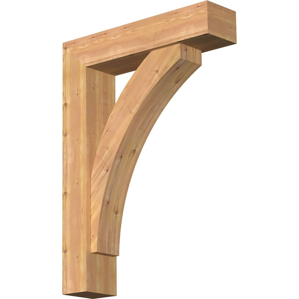 Thorton Block Smooth Bracket with Offset Brace, Western Red Cedar D742