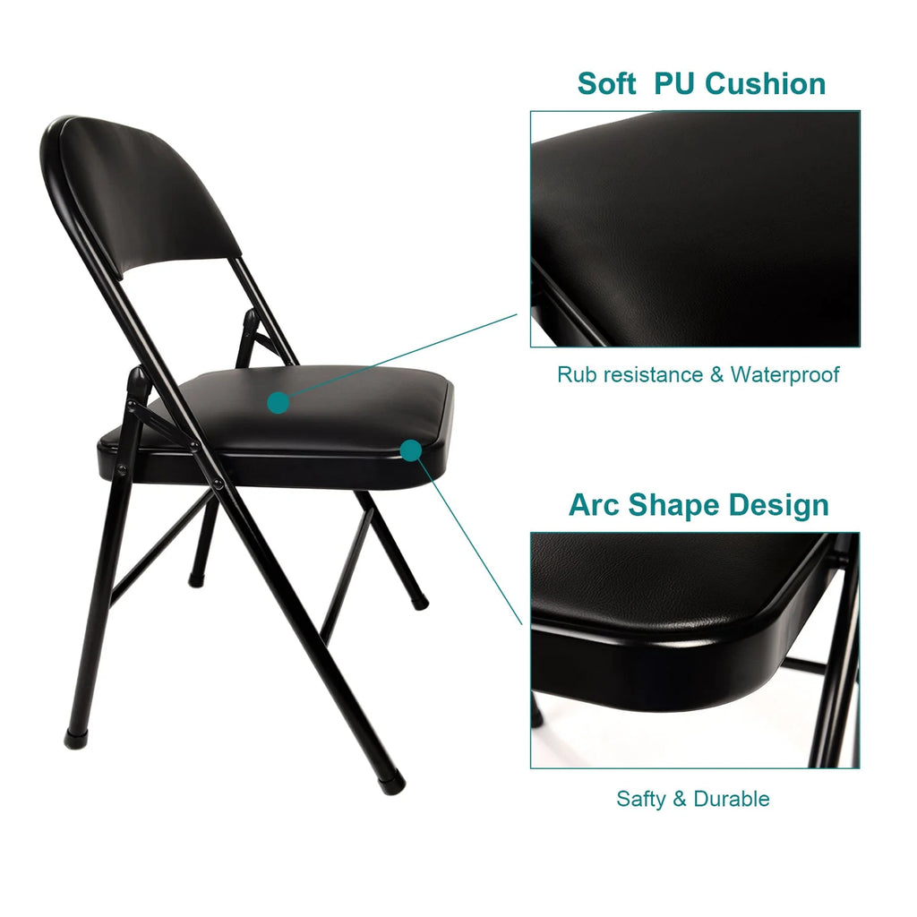 Black 5-Piece Folding Table and Chair Set X32945