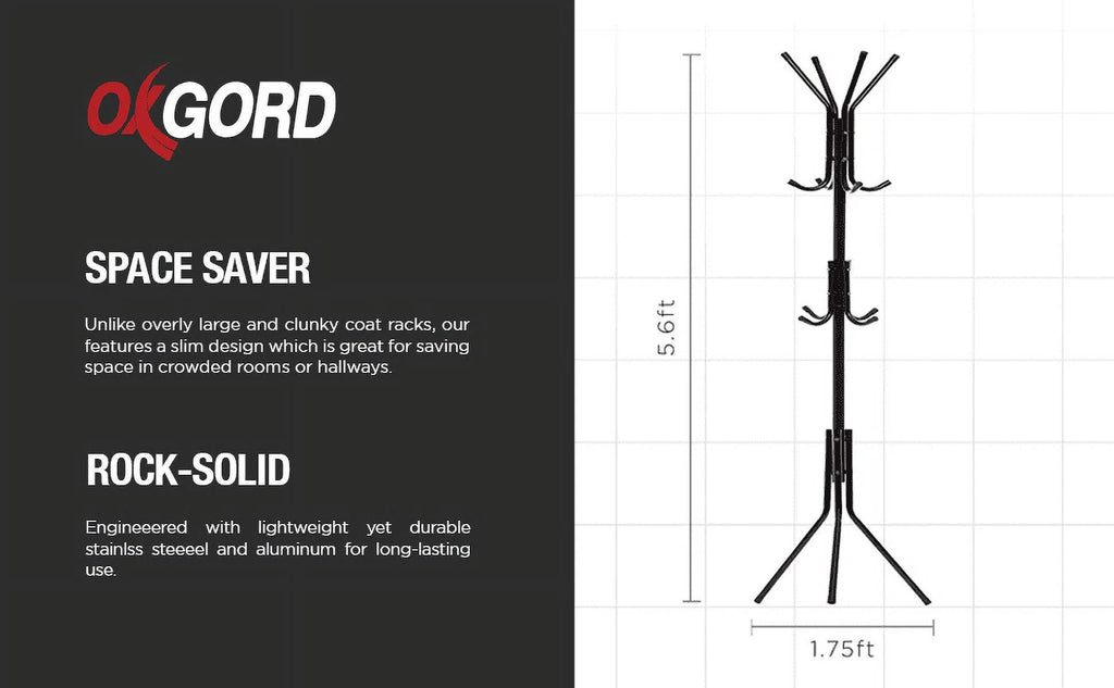 Stainless Steel Coat Rack with 12 Hooks B919062