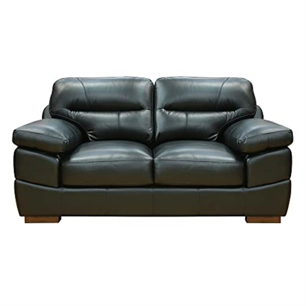 3-Piece Top-Grain Leather Living Room Set in Black G642