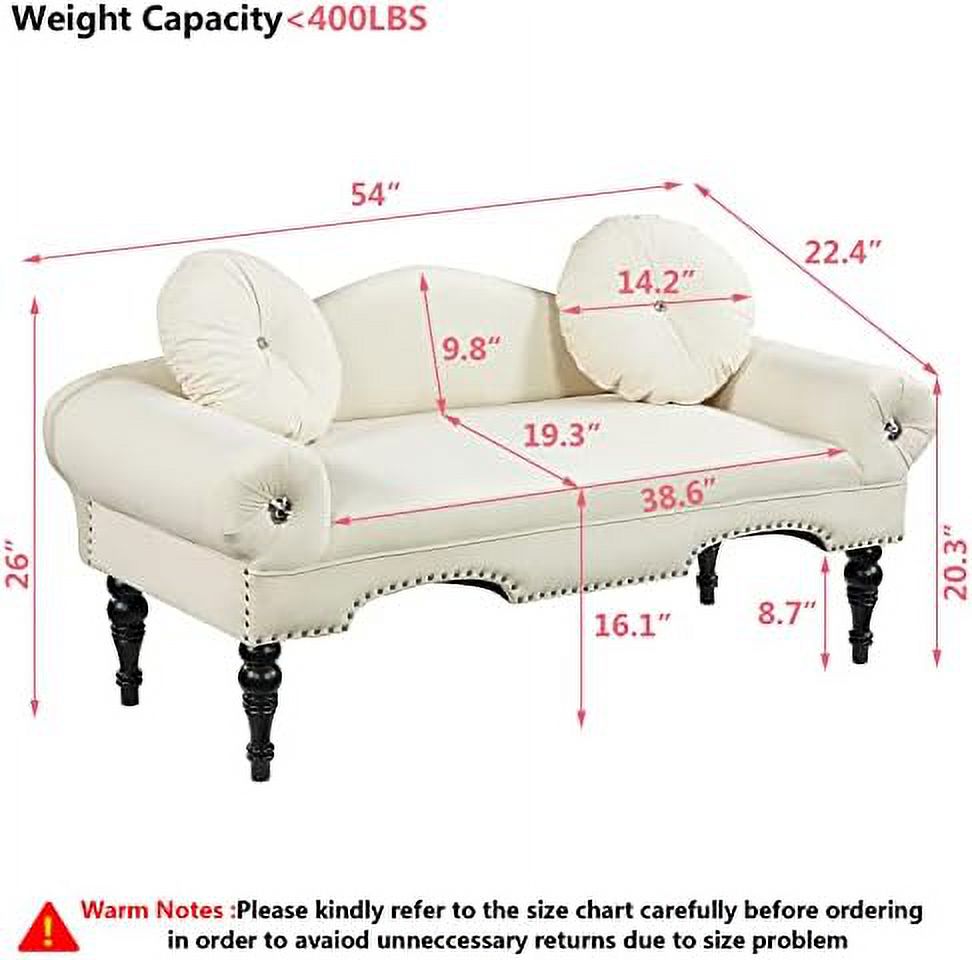 Rolled Arm Velvet Ottoman Bench with Back H769