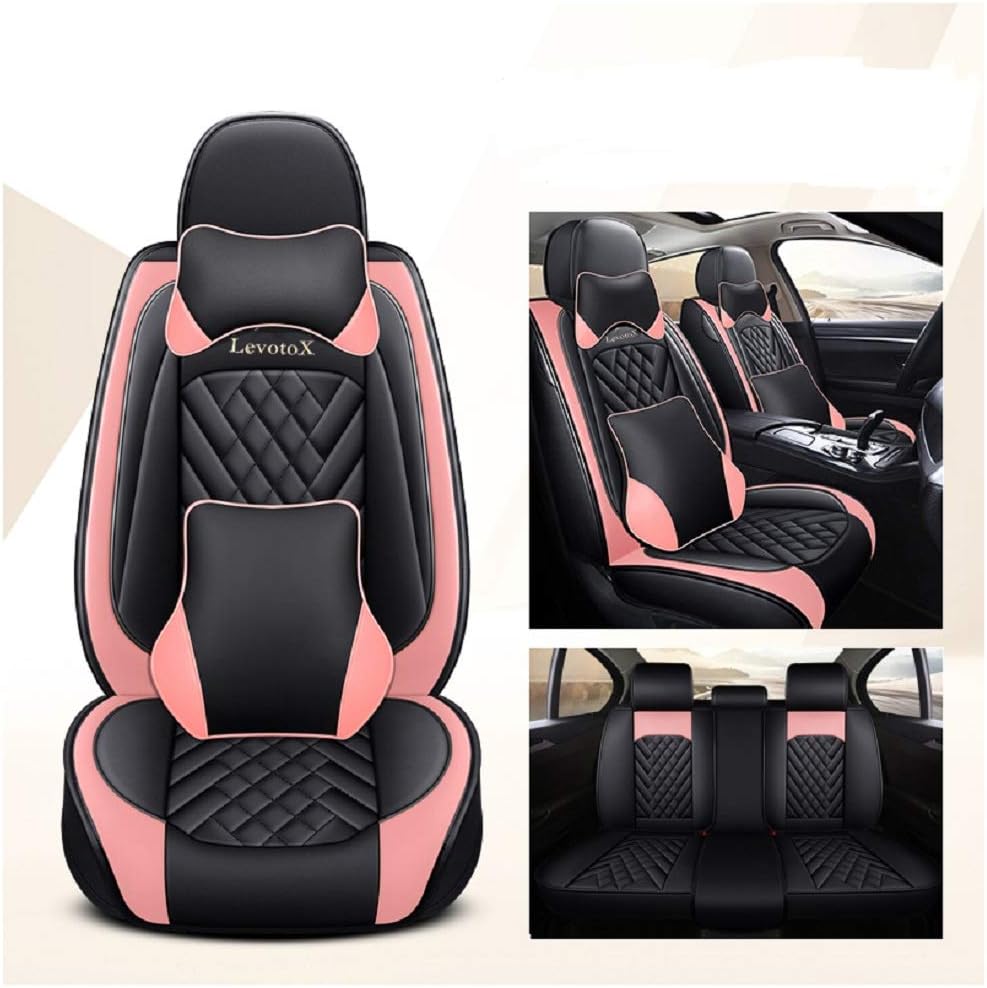 Red 5 Seats Full Set Car Seat Covers Q634901