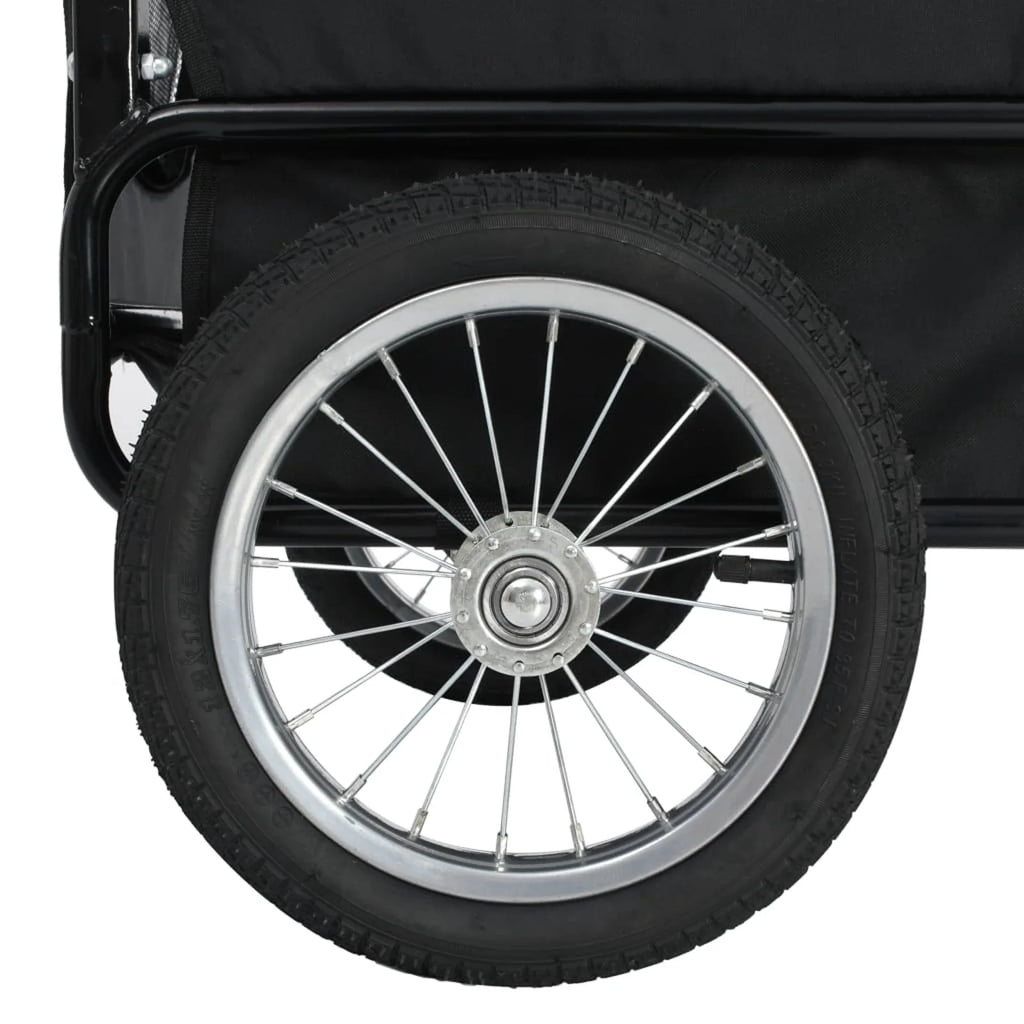 Red and Black Pet Bike Trailer and Jogging Stroller with Storage Bag N2471