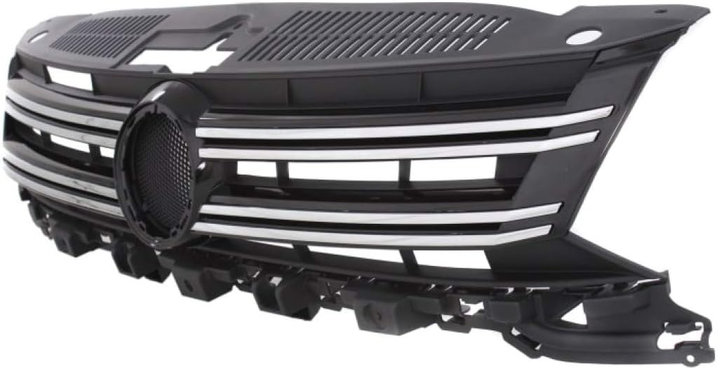 Textured Black Plastic Grille Assembly with Chrome Molding V588190