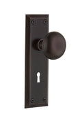 New York Door Knob with Keyhole Privacy, Timeless Bronze B25340