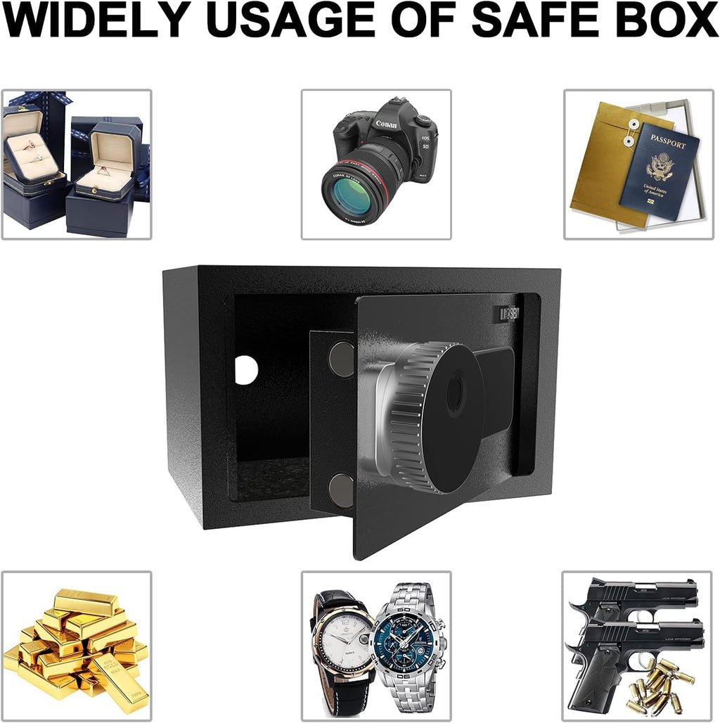 0.7 Cubic Feet Biometric Fingerprint Steel Home Safe B466