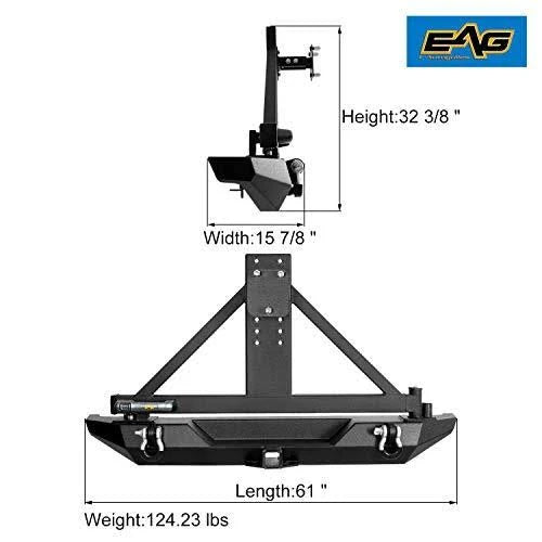 Rear Bumper with Tire Carrier for Jeep Wrangler CJ T200