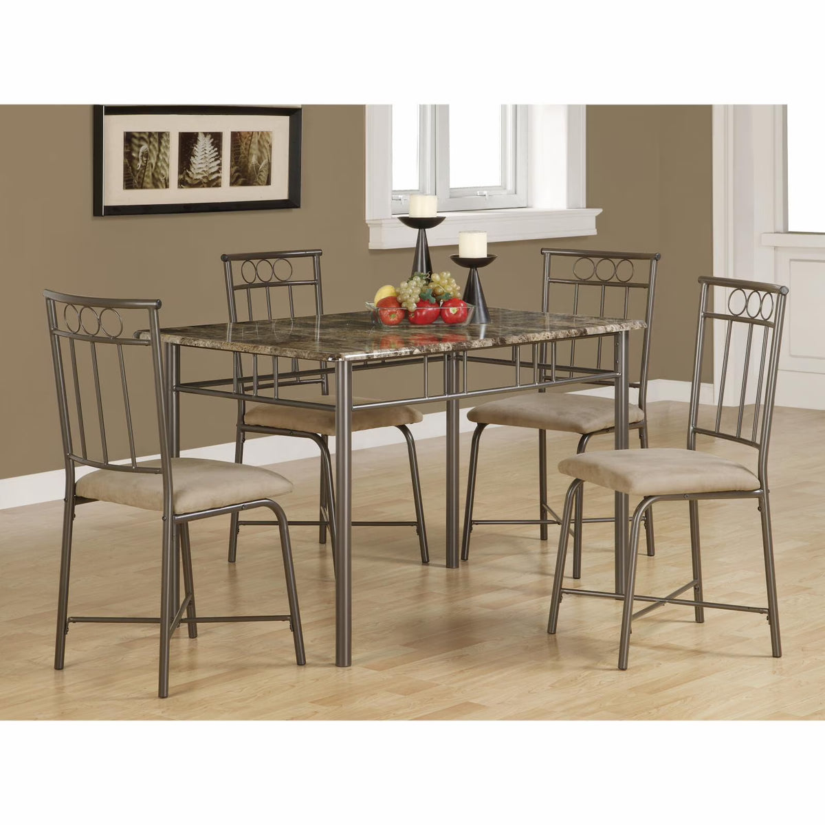 5-Pieces Cappuccino Marble Dining Set O997