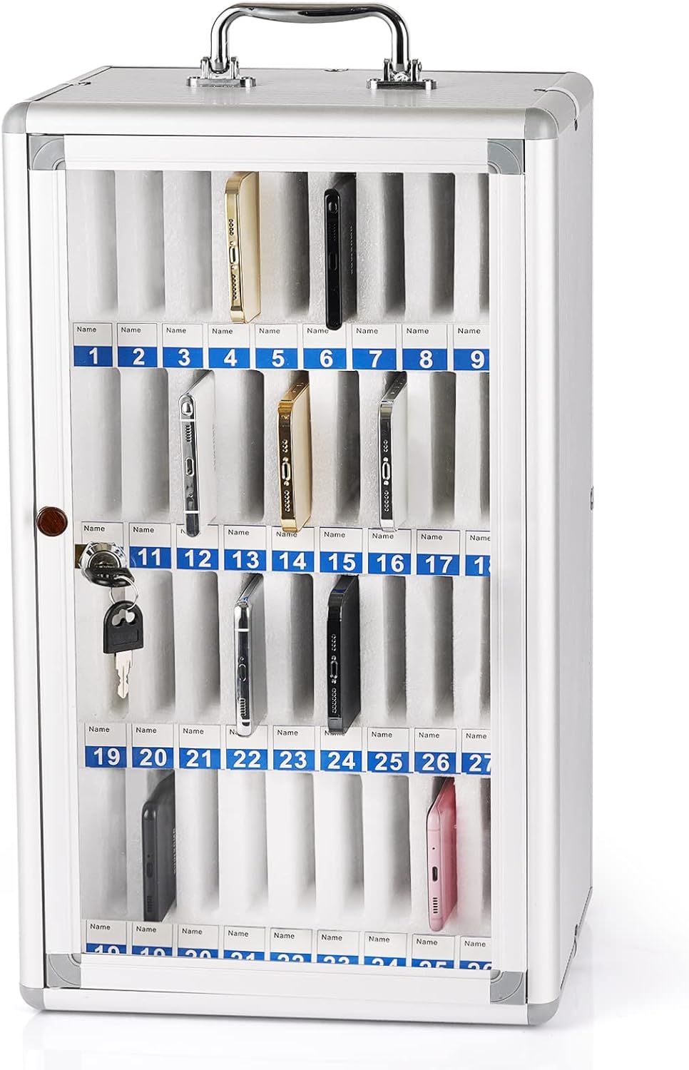 36 Slots Aluminum Alloy Pocket Chart Storage Cabinet Q1752