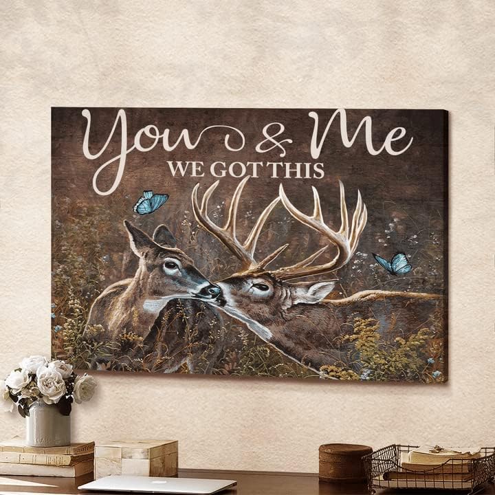 Deer Framed Canvas Poster 16x24inch Pack of 2 T10334