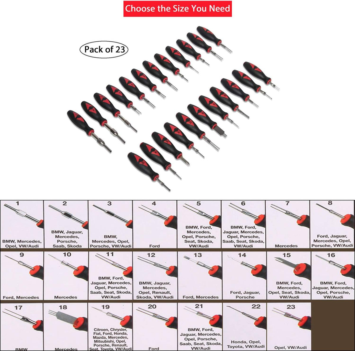 Universal Terminal Release Tool Set Electrical Connector Removal Kit Pack of 2 K40246