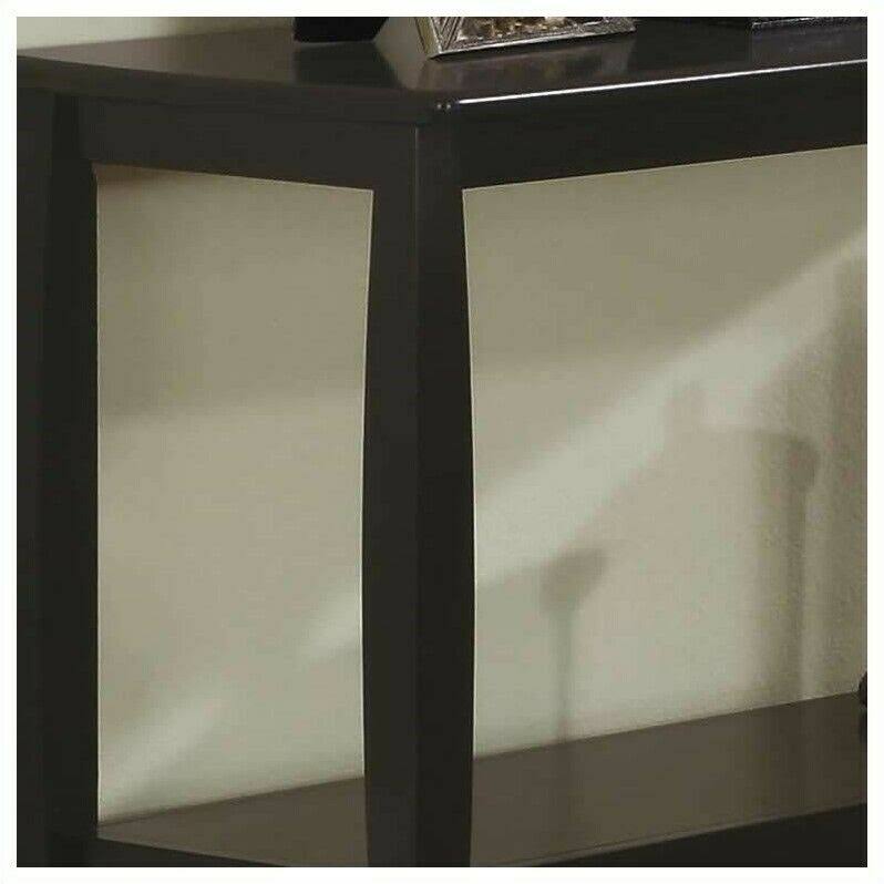 Cappuccino Rectangular Console Table with Bottom Shelf F7617