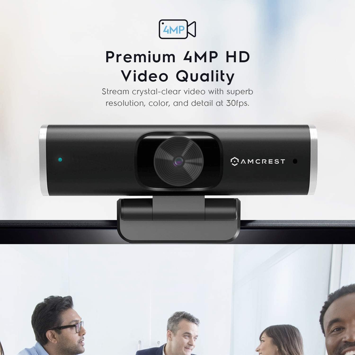 4-Megapixel USB Webcam with Microphone & Privacy Cover, Pack of 2 P459291
