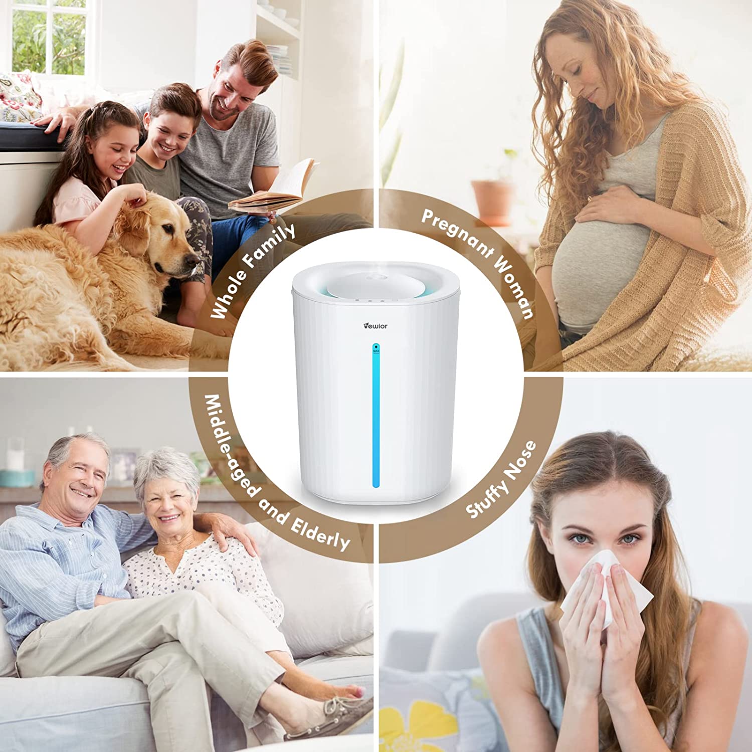 6.5L Top Fill Cool Mist Ultrasonic Humidifier N789