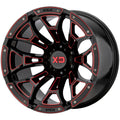 Gloss Black Milled Red Tint Wheels W853
