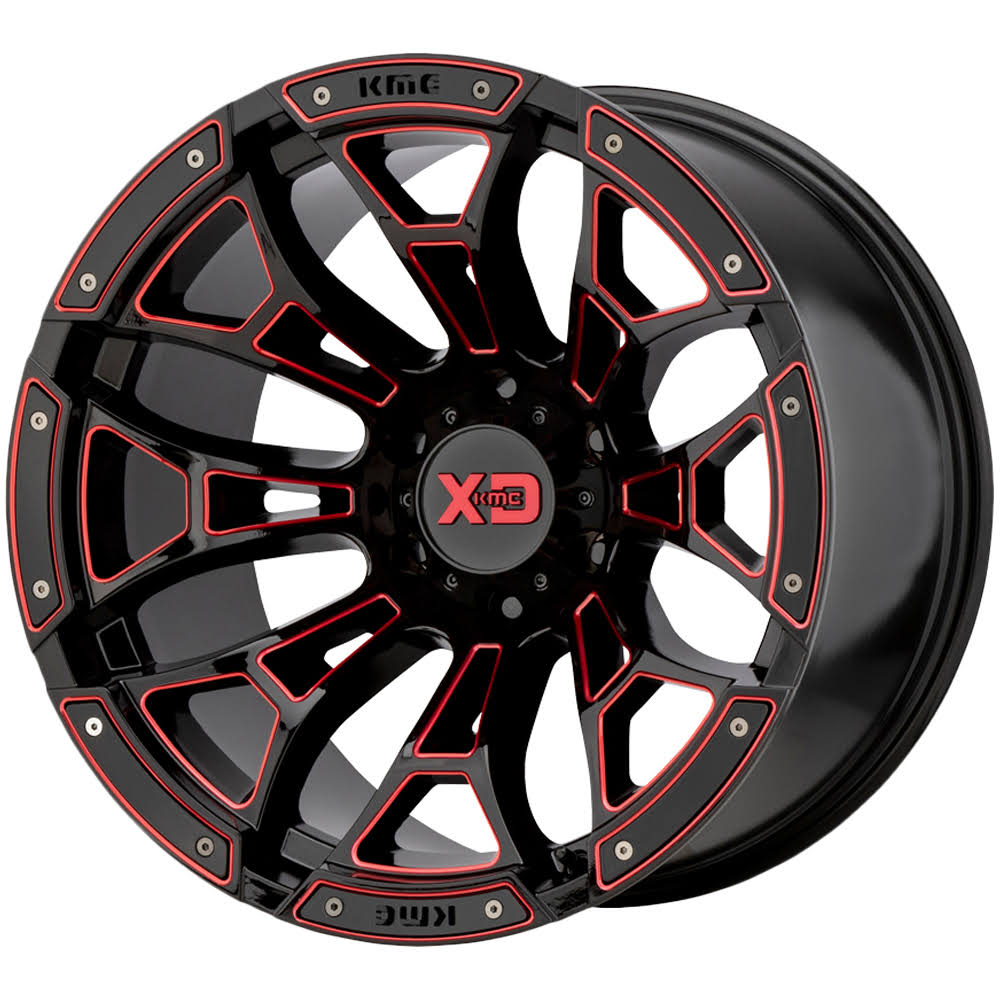 Gloss Black Milled Red Tint Wheels W853