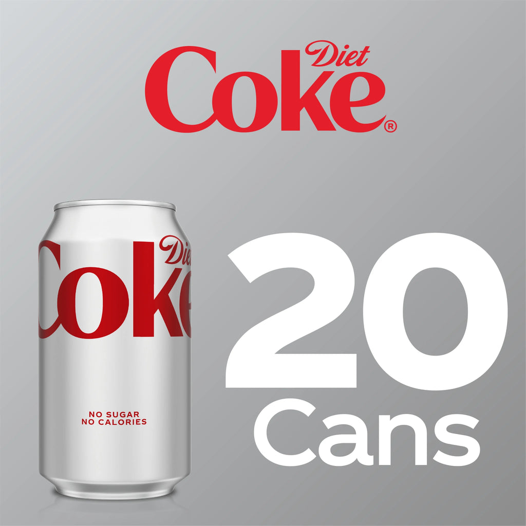 20 Pack Diet Coke Soda Soft Drink, 12 fl oz B36843