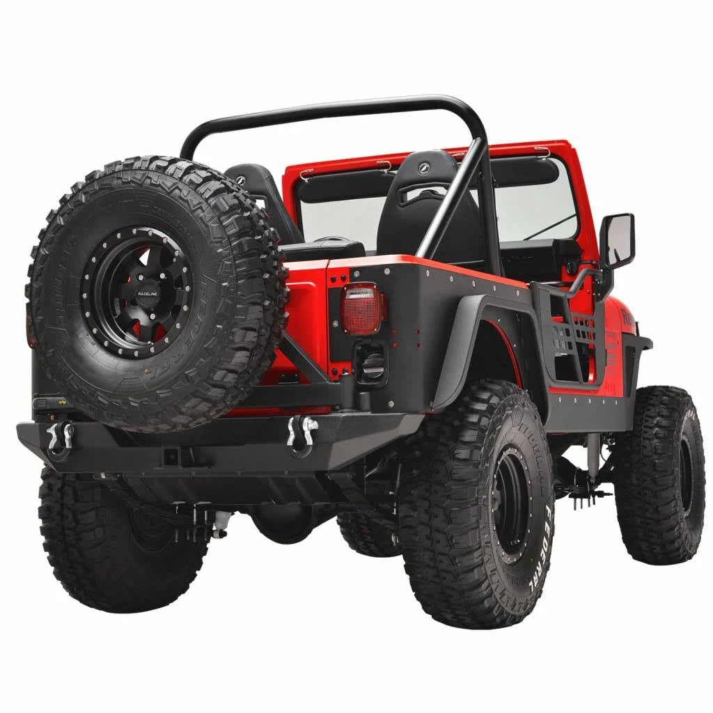 Rear Bumper with Tire Carrier for Jeep Wrangler CJ T200