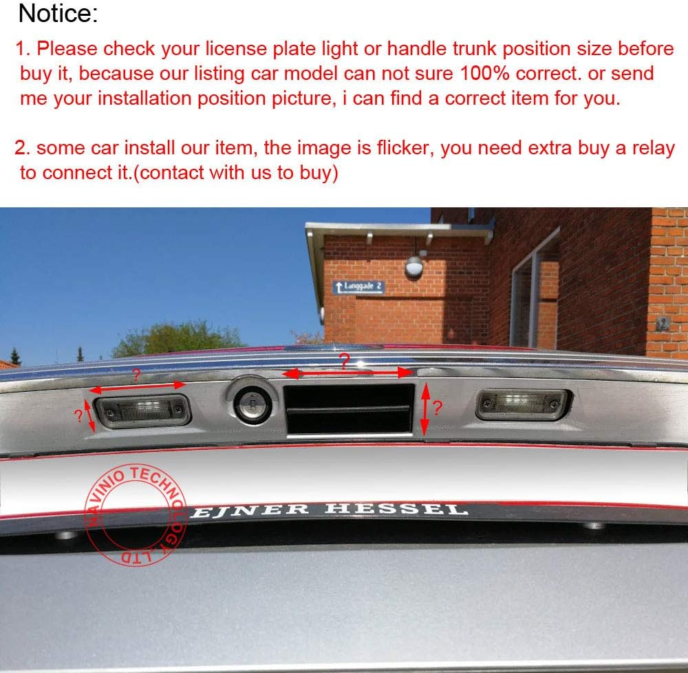 Super HD 1280x720 Pixels 1000 TV Lines Car Back up Camera Reverse Parking Rear View License Plate Light Vehicle Camera Pack of 2 T318491