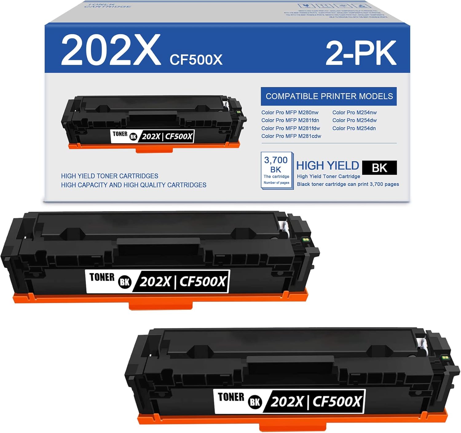 2 Pack Black Toner Replacement for HP Printer Ink Cartridge C6998