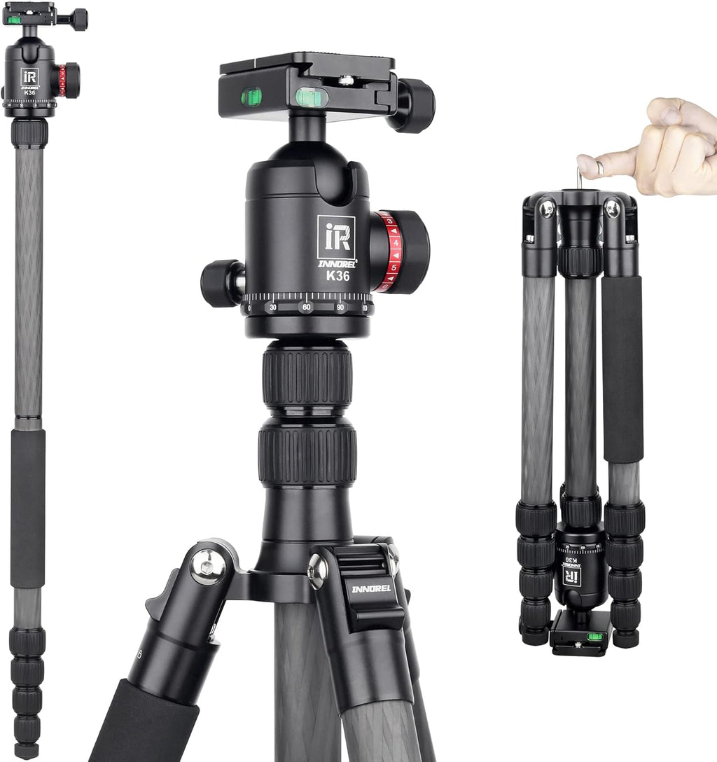 Carbon Fiber Travel Tripod Monopod with Panoramic Ball Head and Carrying Case R685002