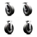 Set of 4 Heavy Duty Swivel and Rigid Casters with Bolt-On Swivel Locks C2490