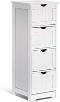 White 4 Drawer Wood Bathroom Storage Cabinet Z8392