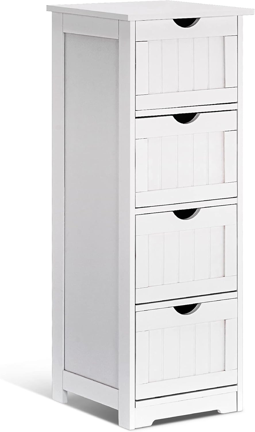 White 4 Drawer Wood Bathroom Storage Cabinet Z8392
