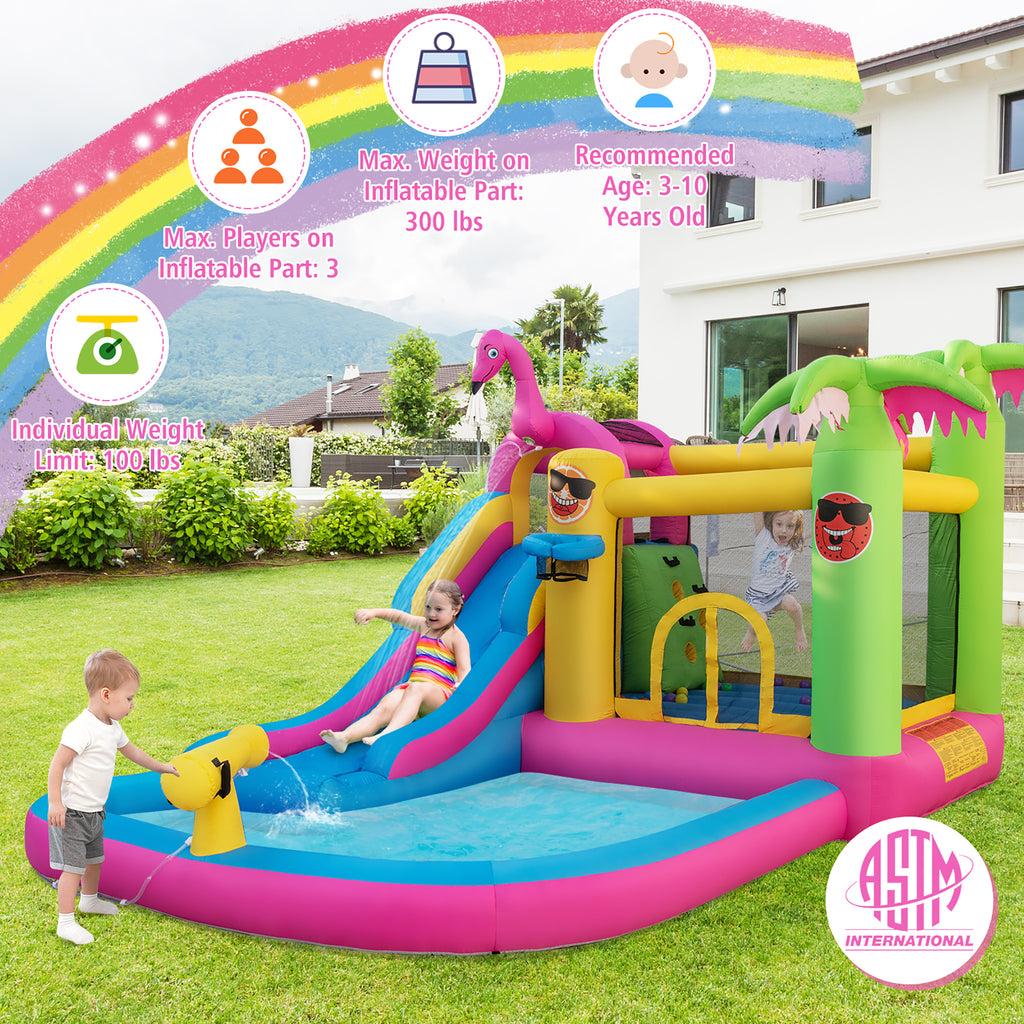 Tropical Inflatable Bounce Castle with Ocean Ball and 735W Blower H499