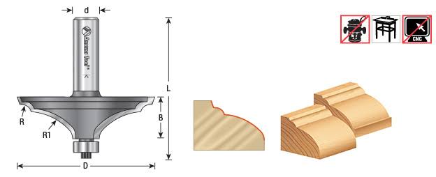 Carbide Tipped Table Edge Thumbnail & Bead B229059