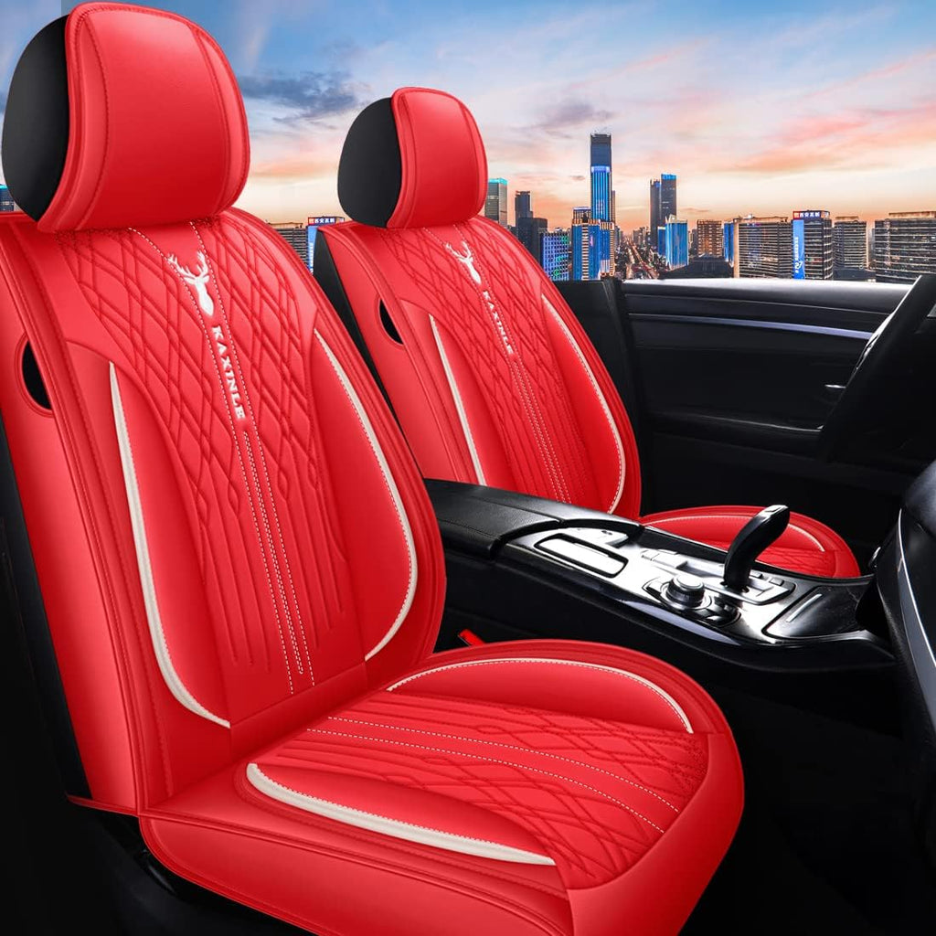 Pink Leather Car Seat Covers 5 Seats Full Set Waterproof F42528