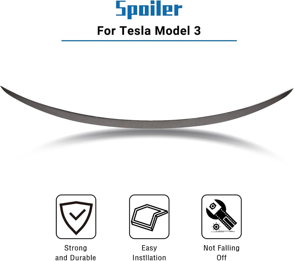 Carbon Fiber Style Rear Trunk Spoiler Wing for Tesla Model 3 Z3120