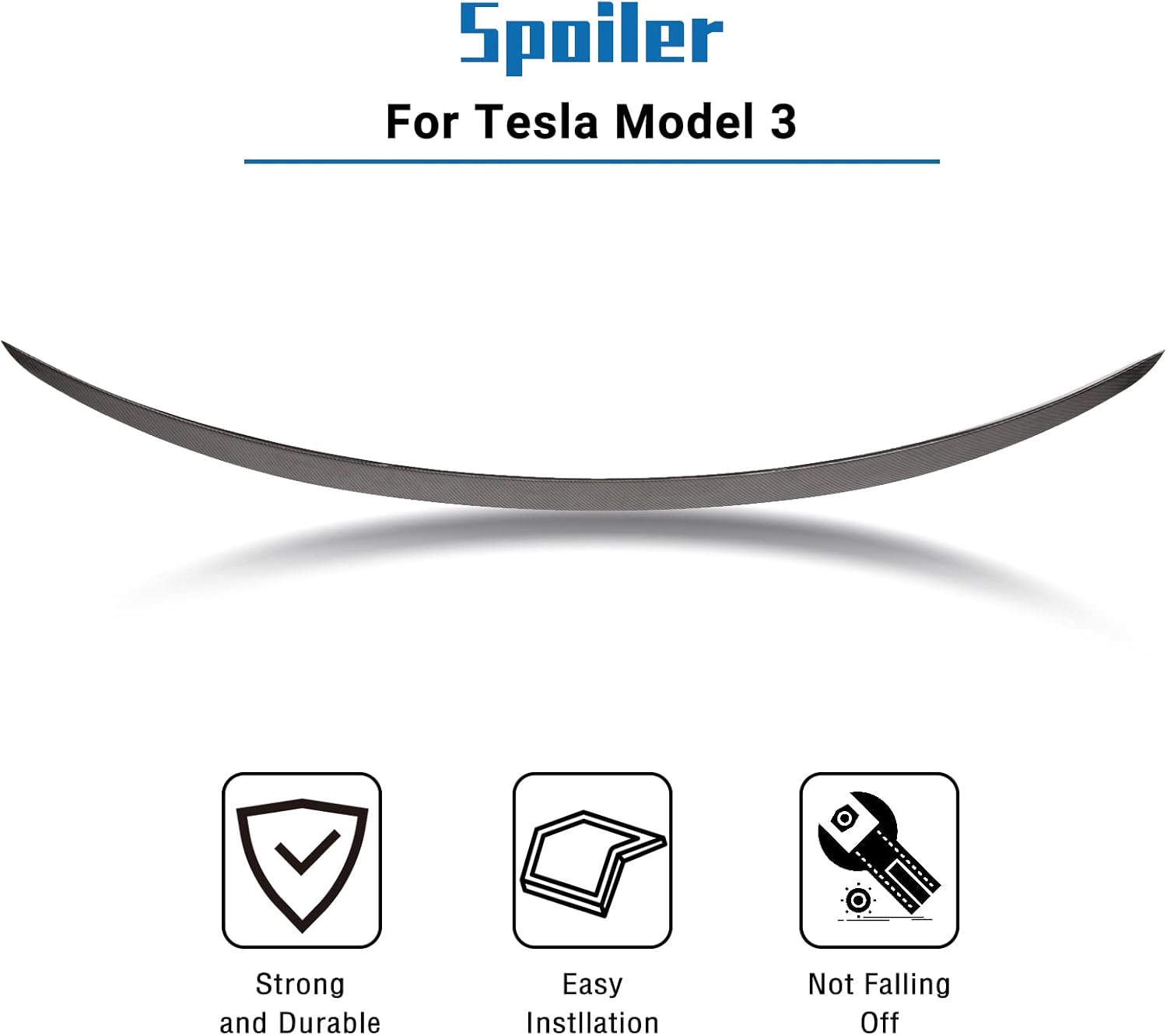 Carbon Fiber Style Rear Trunk Spoiler Wing for Tesla Model 3 Z3120
