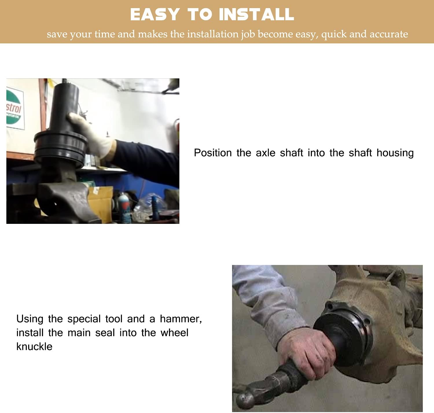 Wheel Knuckle Vacuum Oil Seal Installer, Pack of 2 E163