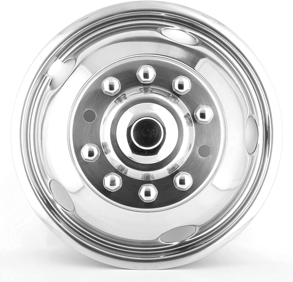 2pcs 19.5inch Polished Stainless Steel Dually Wheel Simulators I558