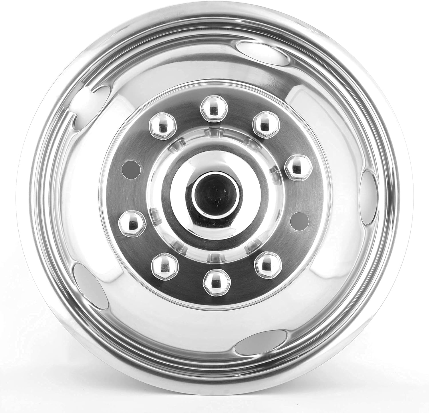 2pcs 19.5inch Polished Stainless Steel Dually Wheel Simulators I558