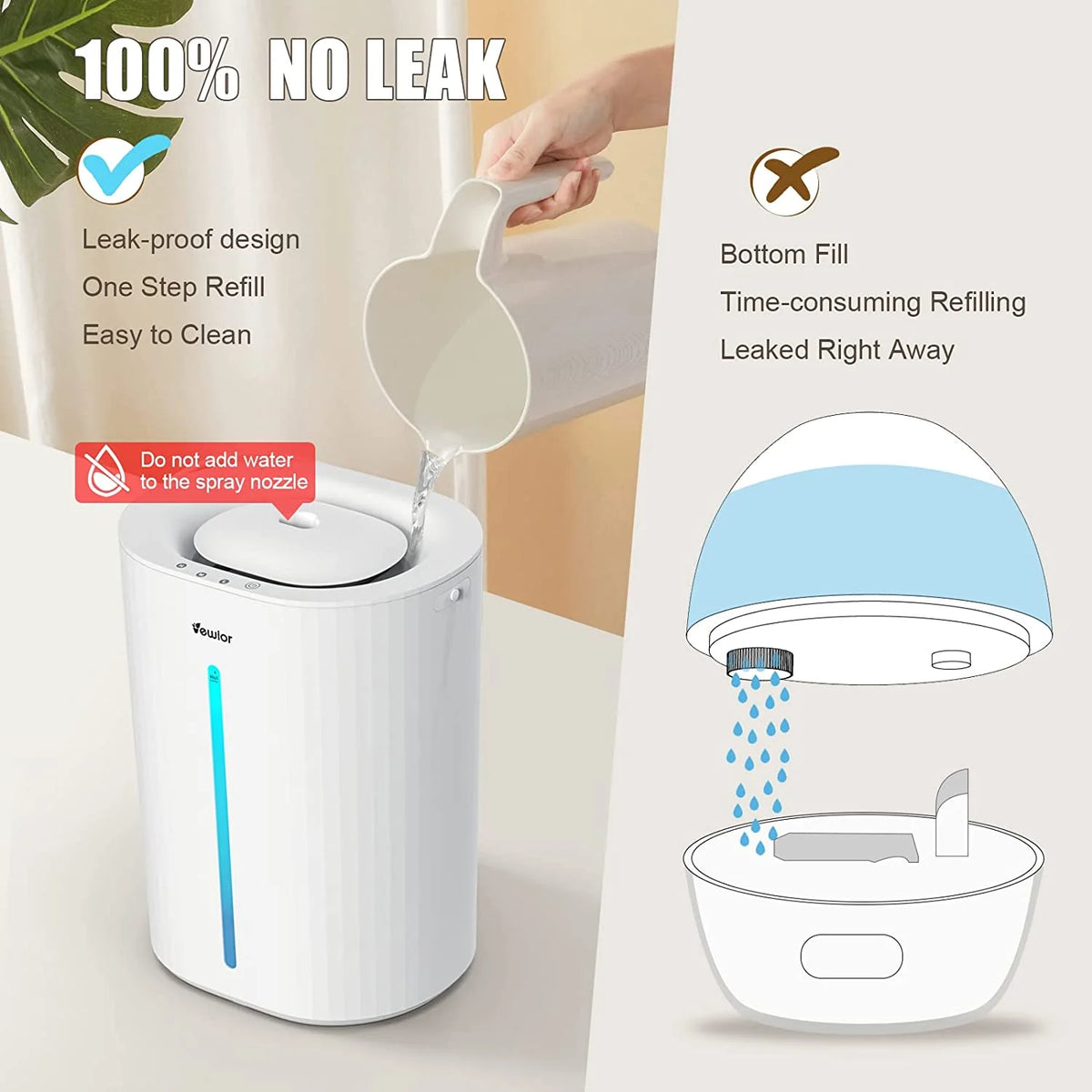 6.5L Top Fill Cool Mist Ultrasonic Humidifier N789