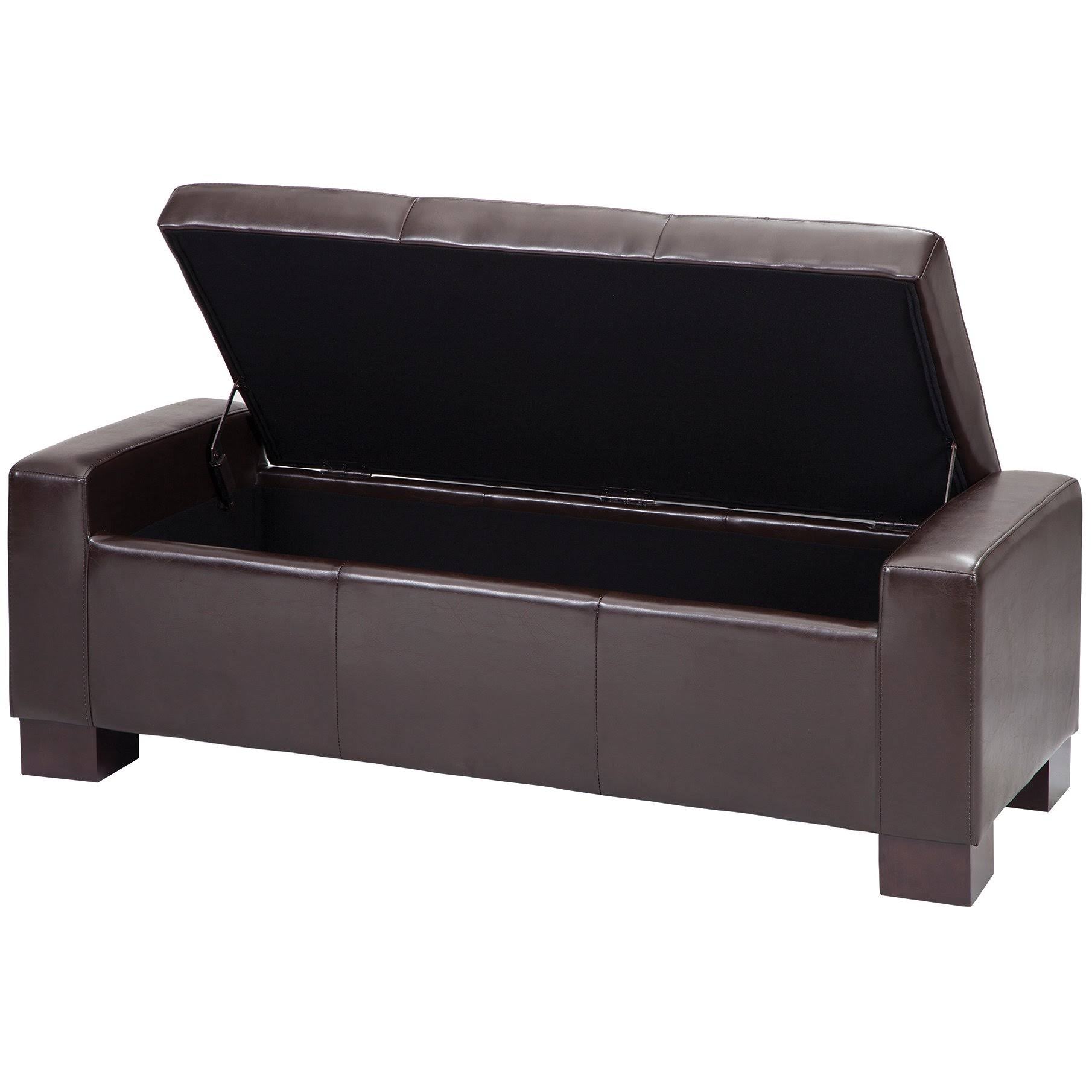 Brown Tufted Top Storage Bench I45777
